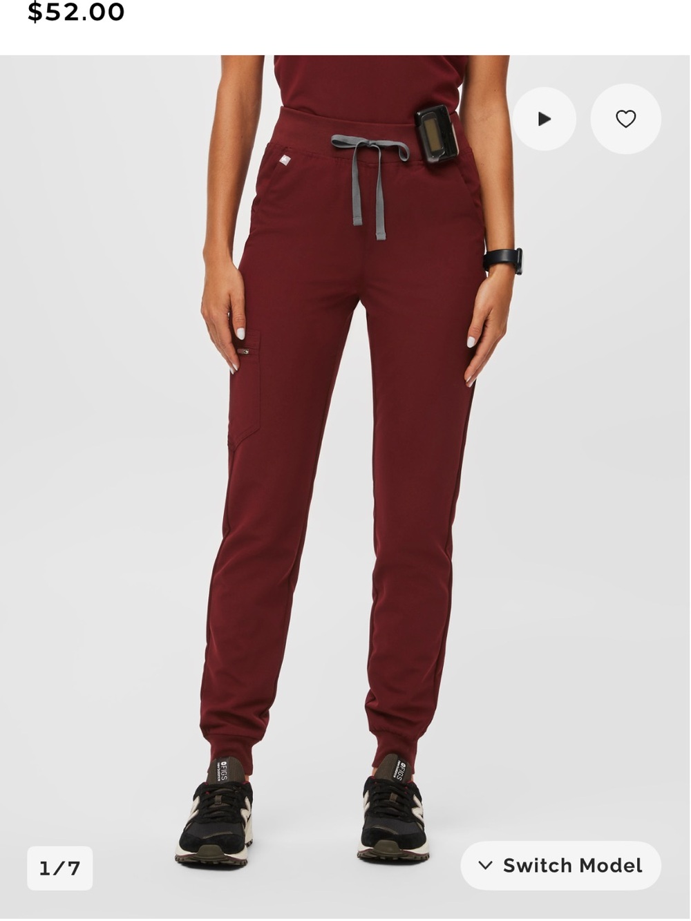 Figs Women's Burgundy Drawstring Jogger Pants